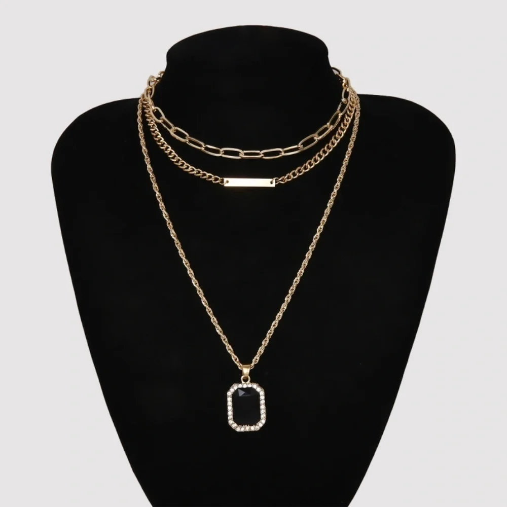 *TALULLA* Gold x Black Layered Fashion Necklace
